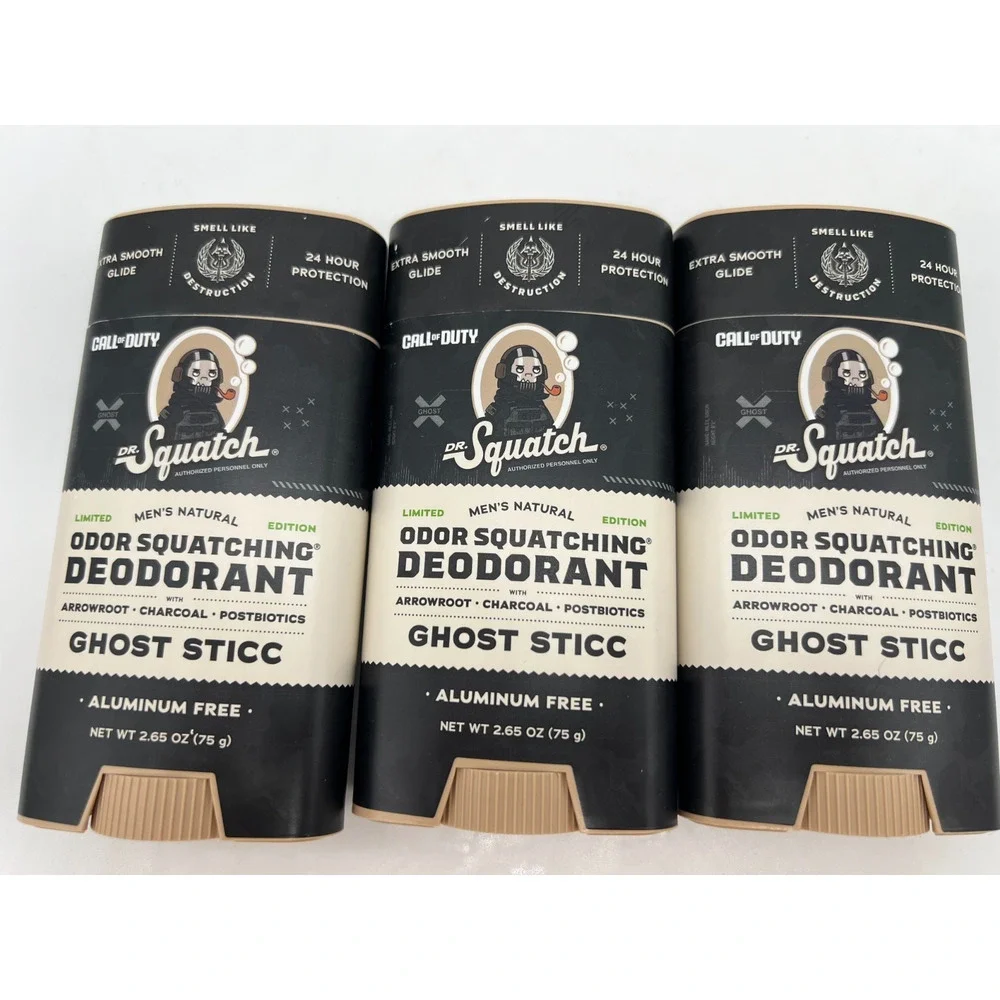 Dr Squatch Ghost Sticc Deodorant Limited Edition Call Of Duty Lot of 3